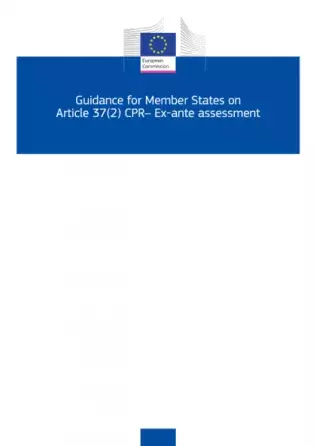 Guidance for Member States on Article 37(2) CPR– Ex-ante assessment
