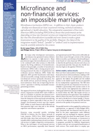 Microfinance and non-financial services: an impossible marriage