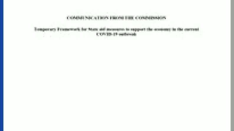 State aid Temporary Framework adopted State aid Temporary Framework adopted