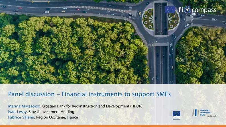 Panel discussion – Financial instruments to support SMEs Panel discussion – Financial instruments to support SMEs