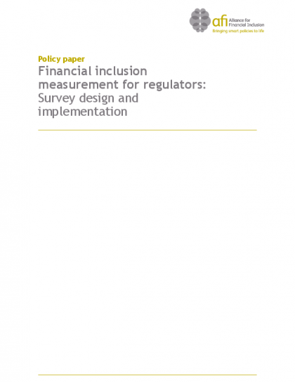 Financial Inclusion Measurement For Regulators: Survey Design And ...